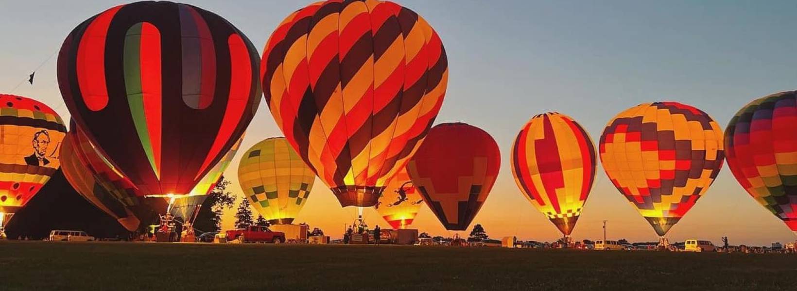 Hot air balloons at sunrise