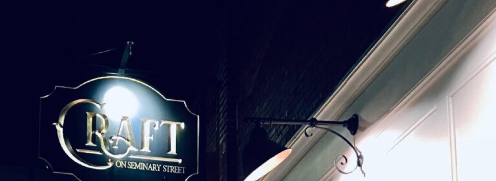 Image of a storefront at night 